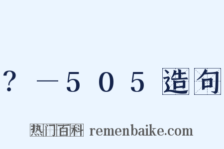 ？—505造句是什么意思的图片